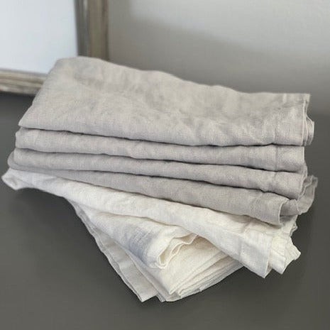 Hørservietter 48x48 LIGHT GREY 4 stk.