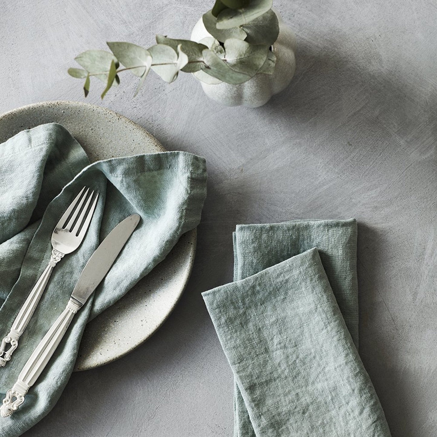 Hørservietter 48x48 DUSTY JADE, 4stk.