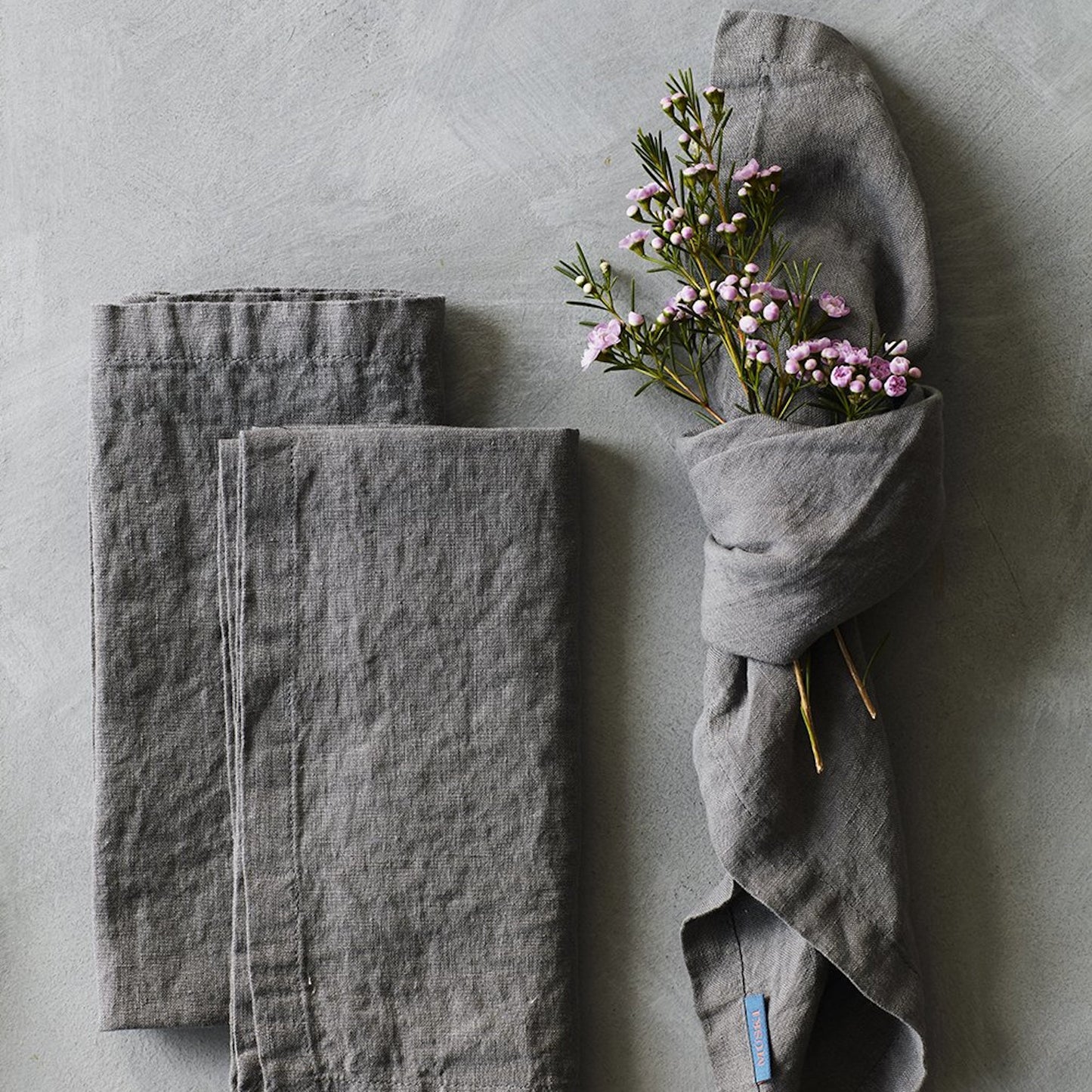 Hørservietter 48x48 STONE GREY, 4stk.