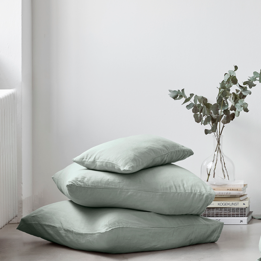 Hørpudebetræk DUSTY JADE