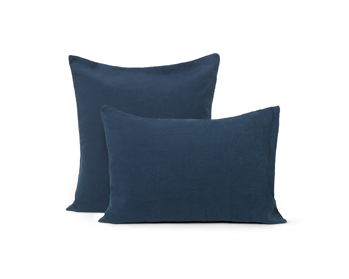 Dark Blue hørpudebetræk 50x70